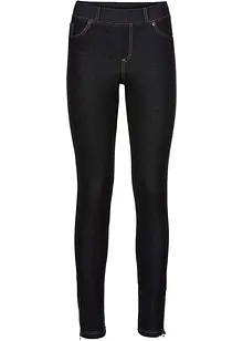 Legging aspect jean avec bas de jambes zippés, bonprix