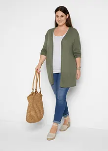 Gilet long en maille, ouvert, bonprix