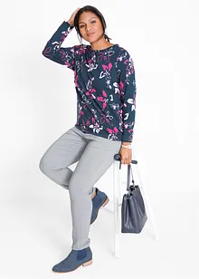 T-shirt manches longues à imprimé floral, bonprix