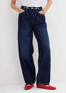 Jean balloon taille mi-haute, avec boutons, toile ultra-douce, bonprix