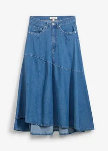 Jupe midi en jean, taille haute, bonprix