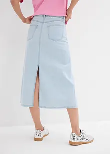 Jupe midi en jean, taille mi-haute, bonprix