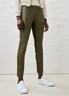 Legging en cuir d'agneau nappa à empiècement élastique, bonprix