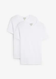 Lot de 2 T-shirts 100% coton, slim, bonprix