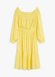 Robe à col Bardot en viscose texturée, bonprix
