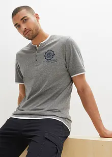 Lot de 2 t-shirts col tunisien 100 % coton, bonprix