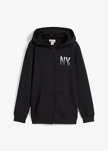 Sweat zippé à capuche en coton mélangé, bonprix