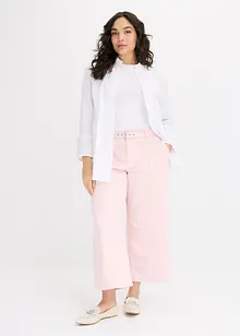 Jupe-culotte en twill extensible, avec ceinture, bonprix