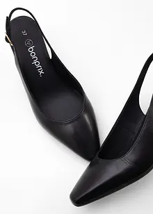 Escarpins slingback en cuir, bonprix