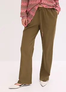Pantalon large et texturé, bonprix
