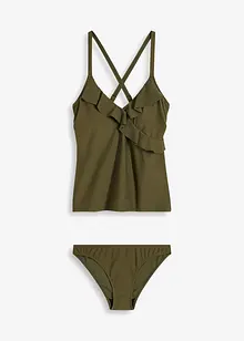 Tankini (ens. 2 pces) à volants, bonprix