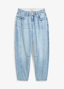 Jean barrel taille mi-haute peu extensible, cropped, bonprix