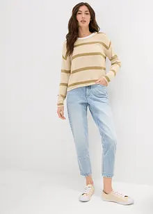 Jean mom taille haute, raccourci, peu extensible, bonprix