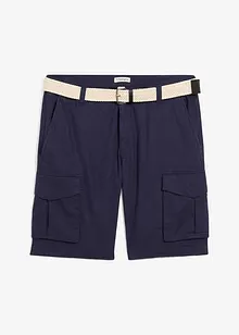 Bermuda cargo avec lin et ceinture, Regular, bonprix