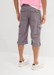 Bermuda long cargo en lin mélangé, Regular, bonprix