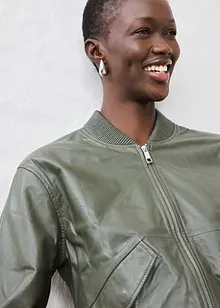 Blouson en cuir nappa d'agneau, bonprix