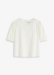 Blouse manches courtes à dentelle, bonprix