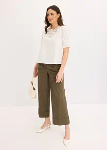 Blouse manches courtes à dentelle, bonprix