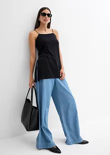 Top à fines bretelles et base asymétrique en viscose mélangée, bonprix