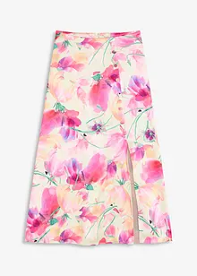 Jupe longue en satin à boutons décoratifs, bonprix