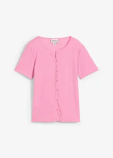 T-shirt texturé et boutonné, bonprix