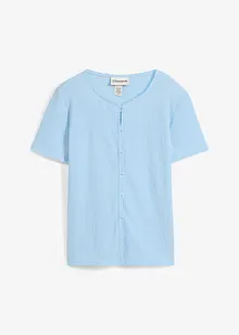 T-shirt texturé et boutonné, bonprix