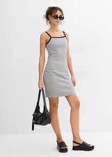 Robe à fines bretelles avec bordures contrastantes, bonprix
