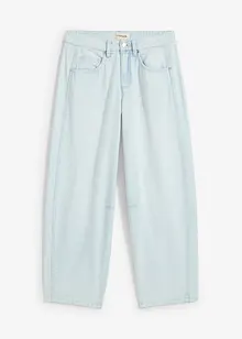 Jean balloon taille mi-haute, doux et raccourci, bonprix