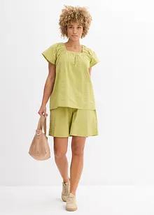 Short taille élastiquée en seersucker coton, bonprix