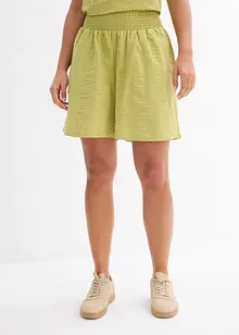 Short taille élastiquée en seersucker coton, bonprix