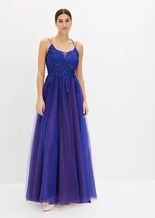 Robe longue en tulle délicat avec dentelle, bonprix