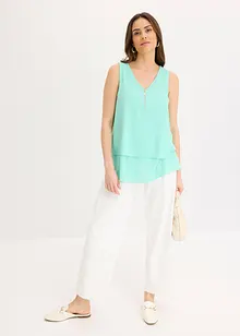 Top en viscose à encolure zippée, bonprix