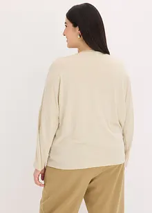 T-shirt à manches chauve-souris, empiècement en satin, bonprix
