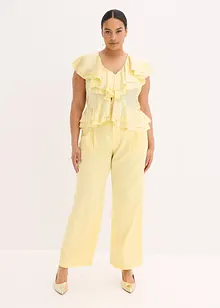 Blouse brillante à volants, bonprix