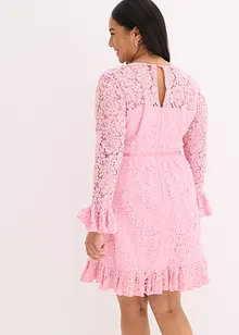 Robe en dentelle avec ruban de satin et volants, bonprix
