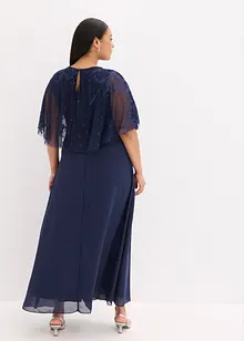 Robe longue en crêpe avec broderies florales, bonprix
