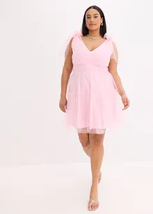 Robe courte avec tulle et nœuds, bonprix