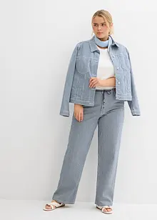 Jean droit rayé, taille haute, loose, bonprix