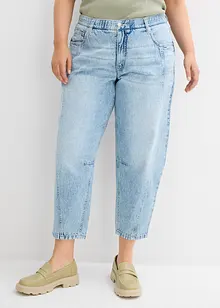 Jean barrel taille mi-haute peu extensible, cropped, bonprix