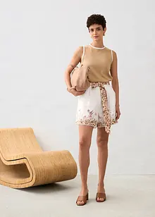 Short 100% lin à imprimé floral, bonprix