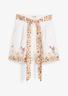 Short 100% lin à imprimé floral, bonprix