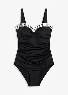 Maillot 1 pièce sculptant en polyamide recyclé, maintien léger, bonprix