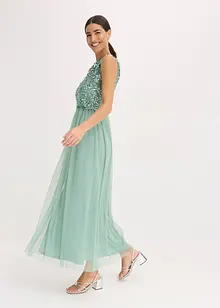 Robe longue avec haut brodé de sequins, bonprix