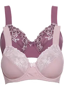 Lot de 2 soutiens-gorge à armatures et bretelles rembourrées, bonprix