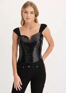 Body à sequins, bonprix