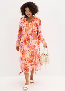 Robe en crêpe à volants, bonprix