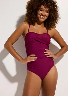 Maillot 1 pièce bandeau sculptant, maintien modéré, bonprix
