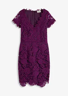 Robe en dentelle avec application en crochet sur l’encolure, bonprix