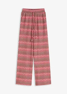 Pantalon large en jersey aspect crochet, bonprix