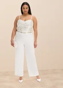 Combinaison de mariée en crêpe texturé avec perles brodées, bonprix